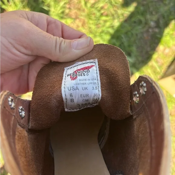 Red Wing Shoes Brown Leather Lace-Up Work Boots - Picture 6 of 6